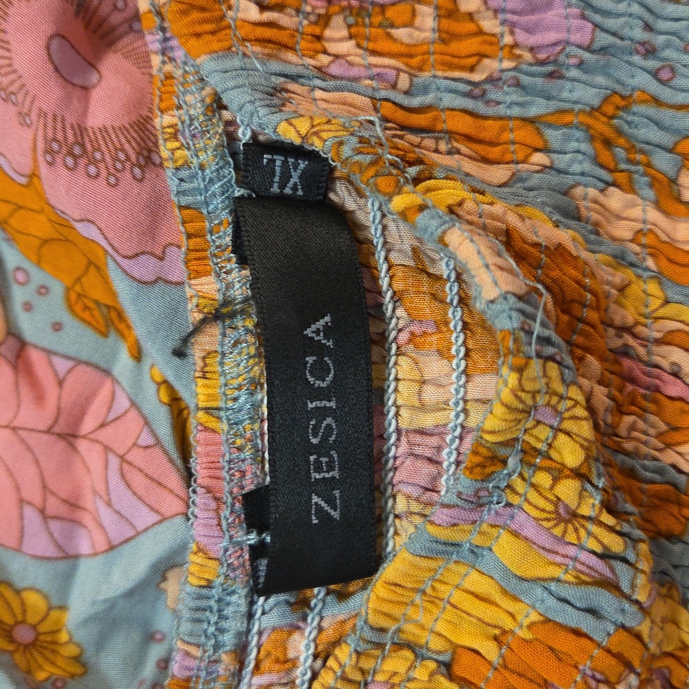 Boho Floral Smocked / Tiered Maxi Dress - Picture 5 of 13